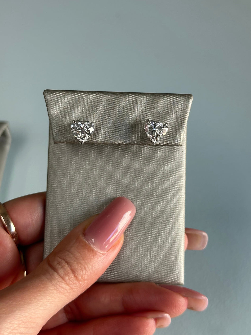 Lab Diamond Heart Shape Studs 3.06ctw