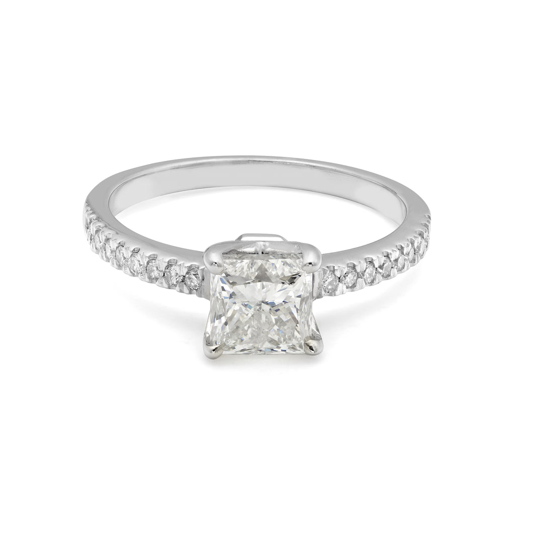 1.50ct Clarity Enhanced Princess Cut Engagement Ring