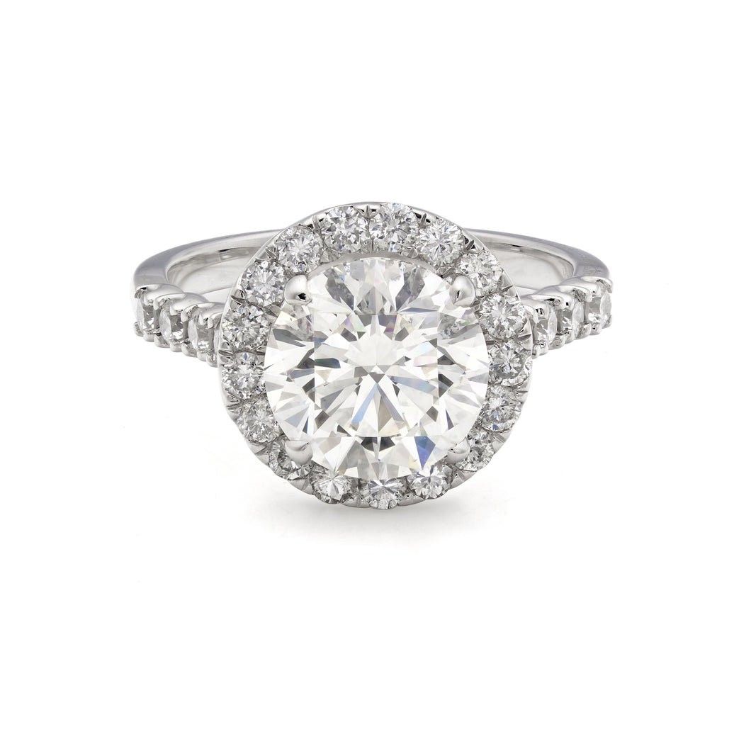 3.08ct Brilliant Round Clarity Enhanced Engagement Ring