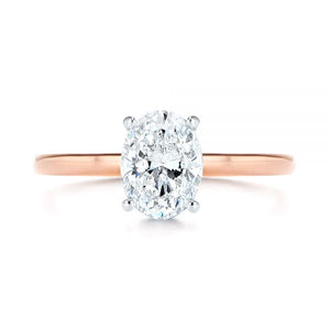 2.85 Carats Oval Diamond Two-Tone 14kt Gold Engagement Ring