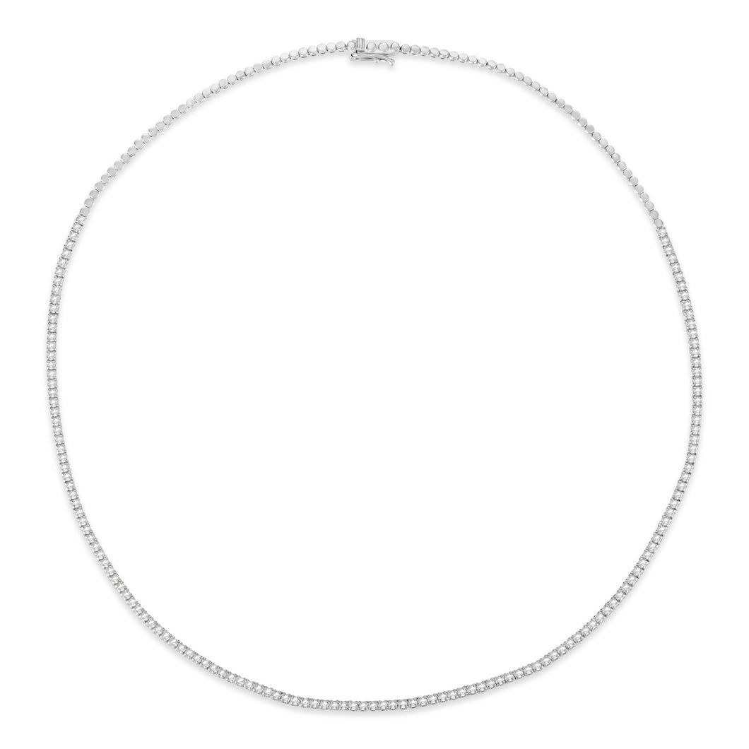 7.25 Carats 14kt White Gold Diamond Tennis Necklace