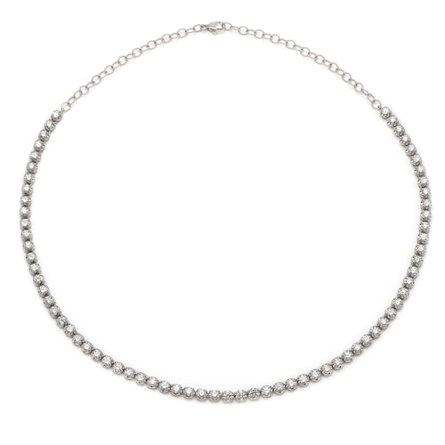 6.75 Carats 14kt White Gold Diamond Tennis Necklace