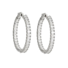 Load image into Gallery viewer, Emerald Cut Diamond Hoop Earrings 6.61 carats