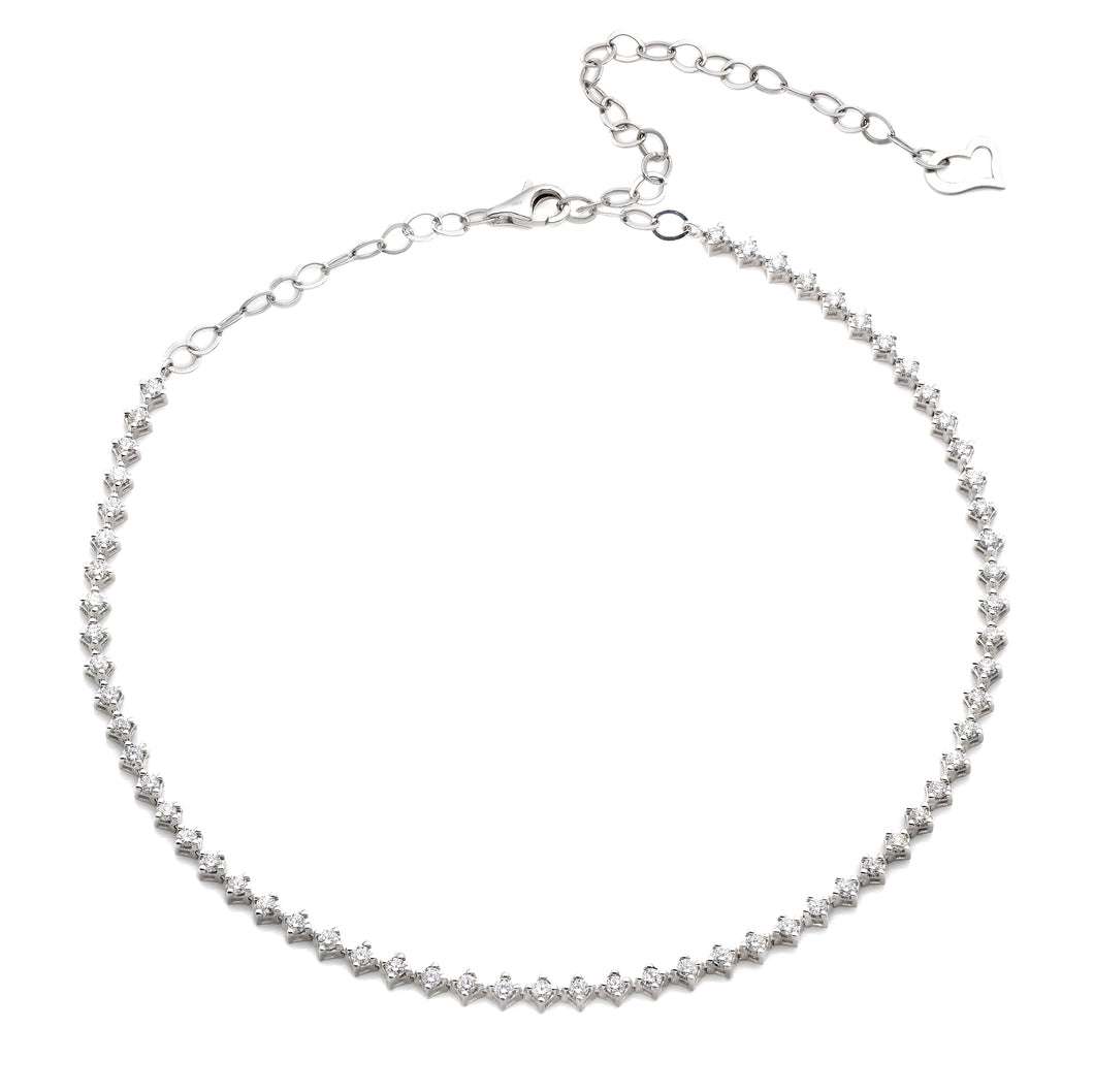 2.13 Carats 14kt White Gold Diamond Tennis Choker