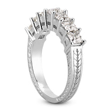Load image into Gallery viewer, Seven Princess Cut Antique Style Diamond Band 1.19Carats